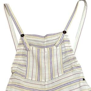 RUSTY - THE MINA COTTON OVERALLS IN OFF WHITE WITH PASTEL HORIZONTAL STRIPES